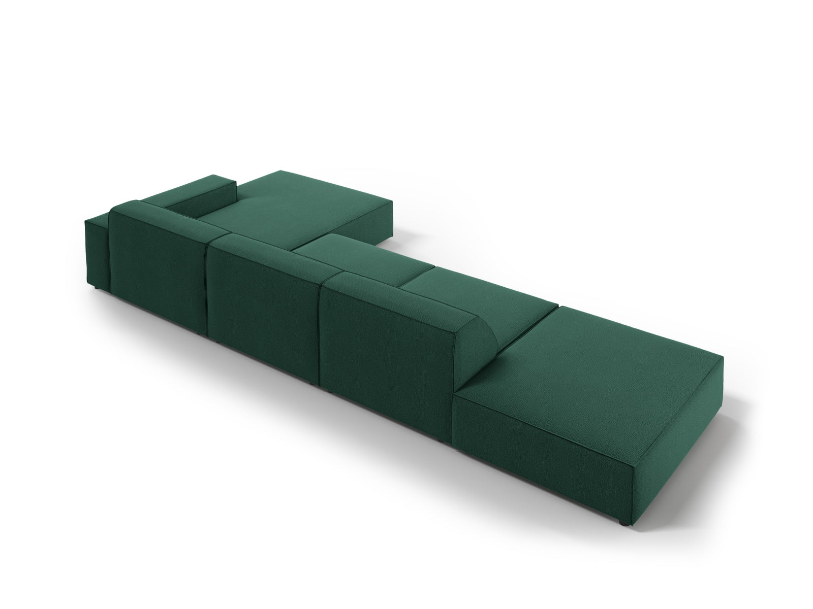 Modernes, flexibles 5-Sitzer Ecksofa Jodie in ansprechendem Grün von Micadoni, ideal für gemütliche Abende und stilvolle Einrichtung.