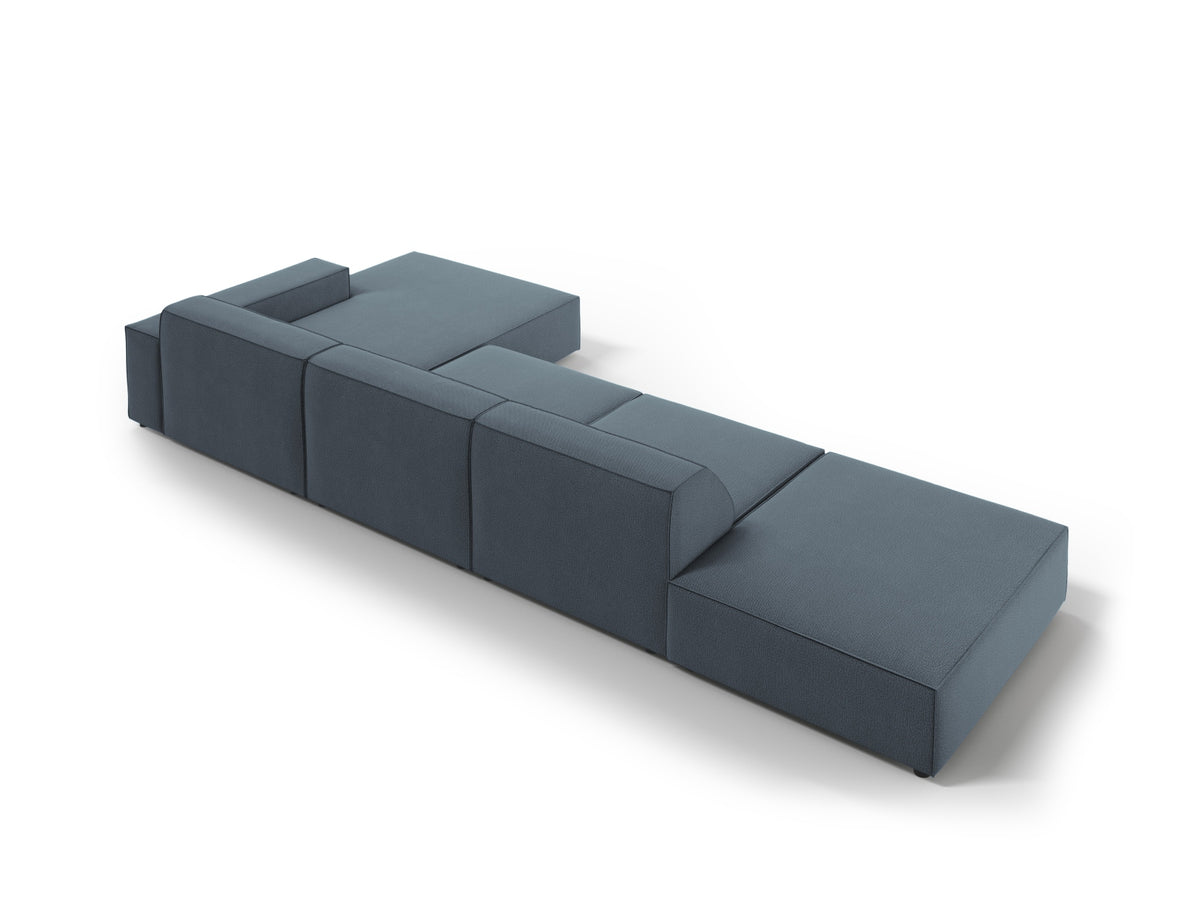 Jodie Modulares Ecksofa rechts 5 Sitzer in Blue-Megan präsentiert im Onlineshop von KAQTU Design AG. L-Sofa rechts ist von Micadoni