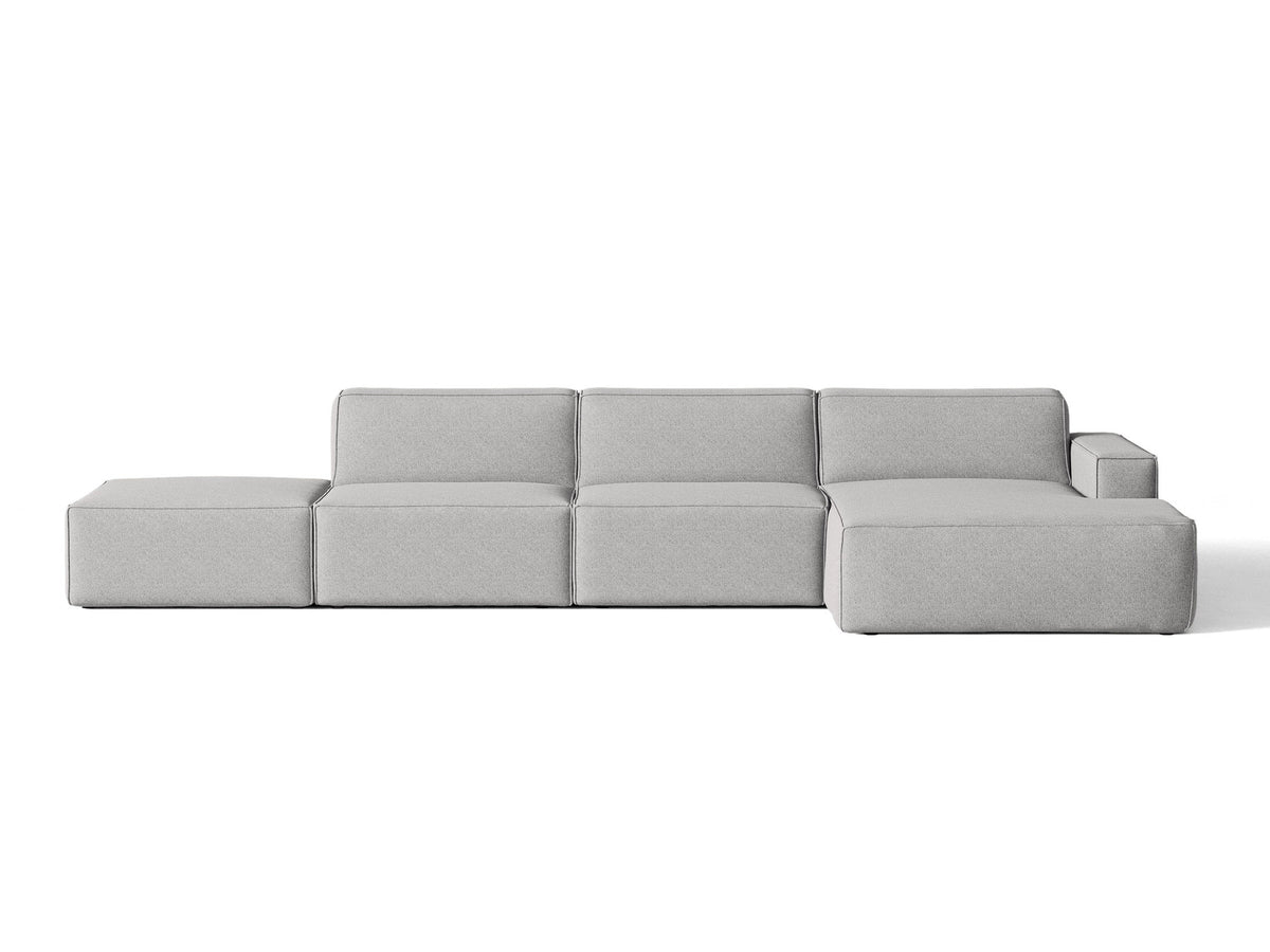 Modulares Ecksofa Jodie von Micadoni mit Stoffbezug, Holzrahmen und niedrigen schwarzen Beinen