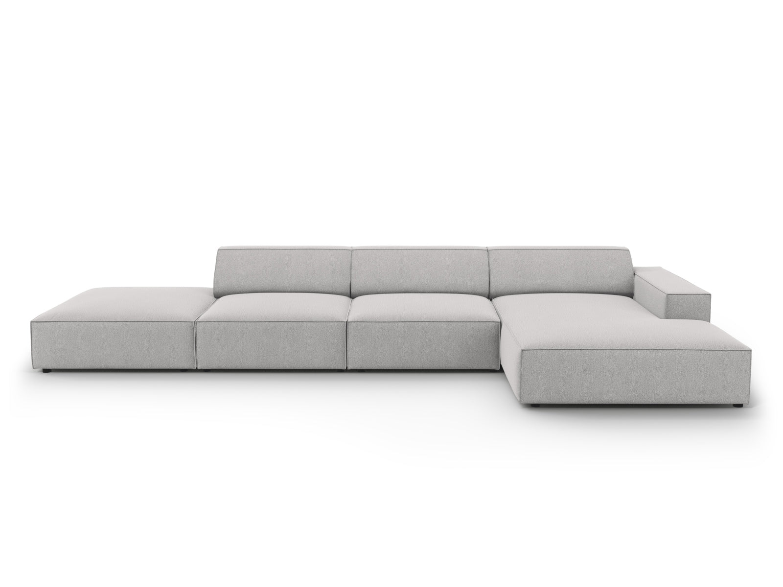 Jodie Modulares Ecksofa rechts 5 Sitzer in Light Grey-Megan präsentiert im Onlineshop von KAQTU Design AG. L-Sofa rechts ist von Micadoni