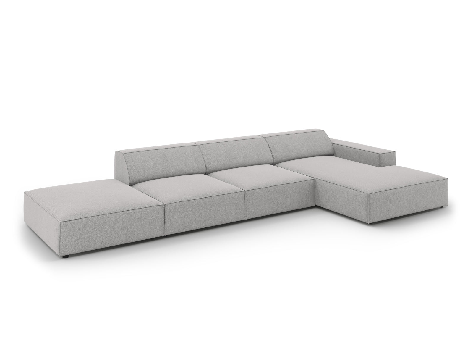 Elegantes, hellgraues Jodie Ecksofa von Micadoni, 5-Sitzer, ideal für moderne Wohnzimmer und gesellige Abende mit Freunden.