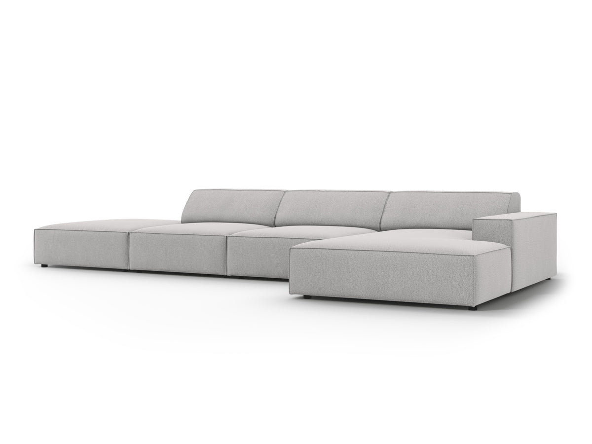 Jodie Modulares Ecksofa rechts 5 Sitzer in Light Grey-Megan präsentiert im Onlineshop von KAQTU Design AG. L-Sofa rechts ist von Micadoni