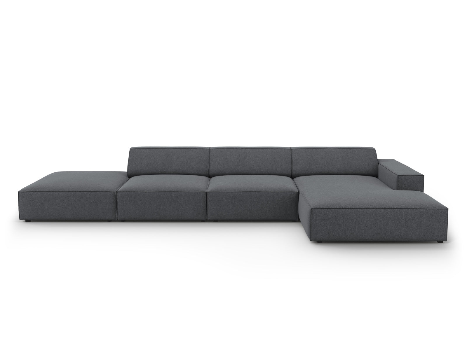 Jodie Modulares Ecksofa rechts 5 Sitzer in Dark Grey-Megan präsentiert im Onlineshop von KAQTU Design AG. L-Sofa rechts ist von Micadoni