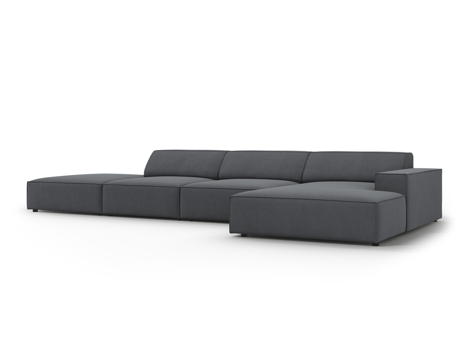 Modulares Jodie Ecksofa in stilvollem Dunkelgrau, 5-Sitzer, perfekt für entspannte Abende und moderne Wohnräume.