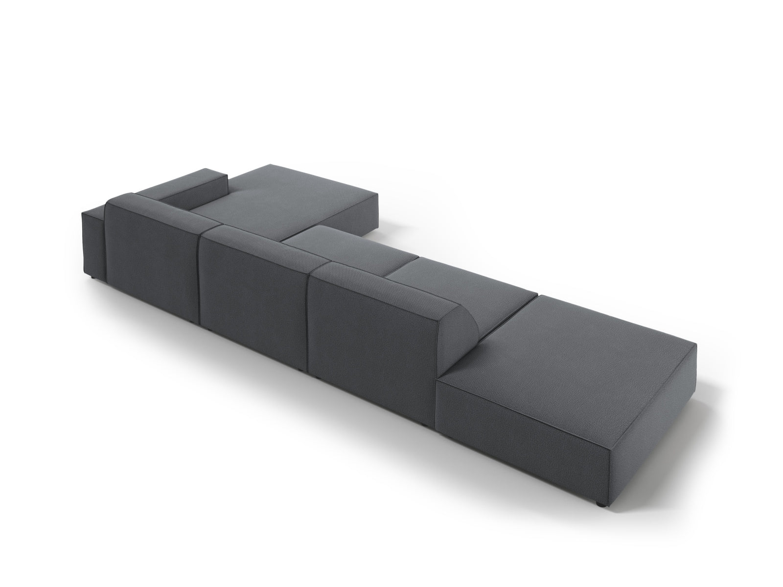 Elegantes, modulares Ecksofa Jodie in Dunkelgrau, 5-Sitzer, ideal für gesellige Runden und zeitgemäße Einrichtung.