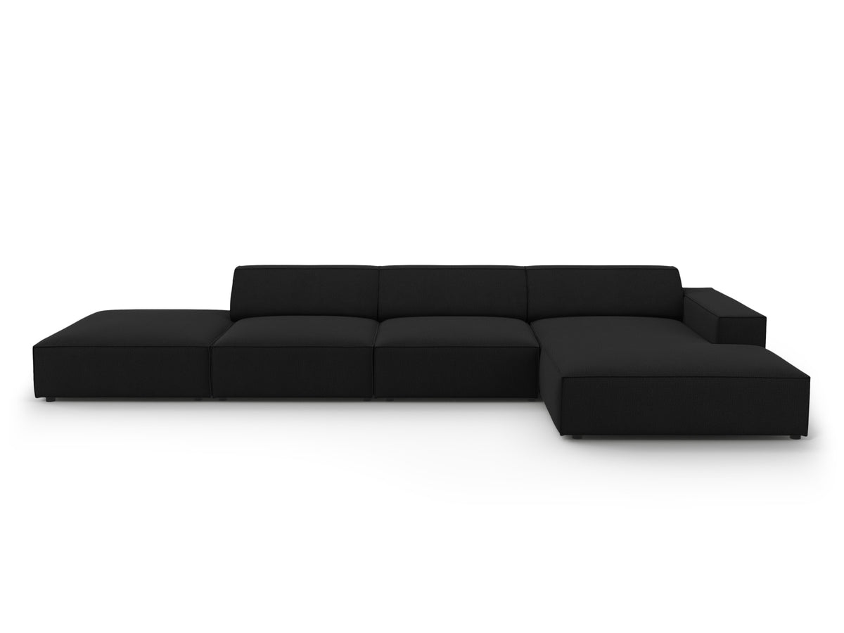 Jodie Modulares Ecksofa rechts 5 Sitzer in Black-Megan präsentiert im Onlineshop von KAQTU Design AG. L-Sofa rechts ist von Micadoni
