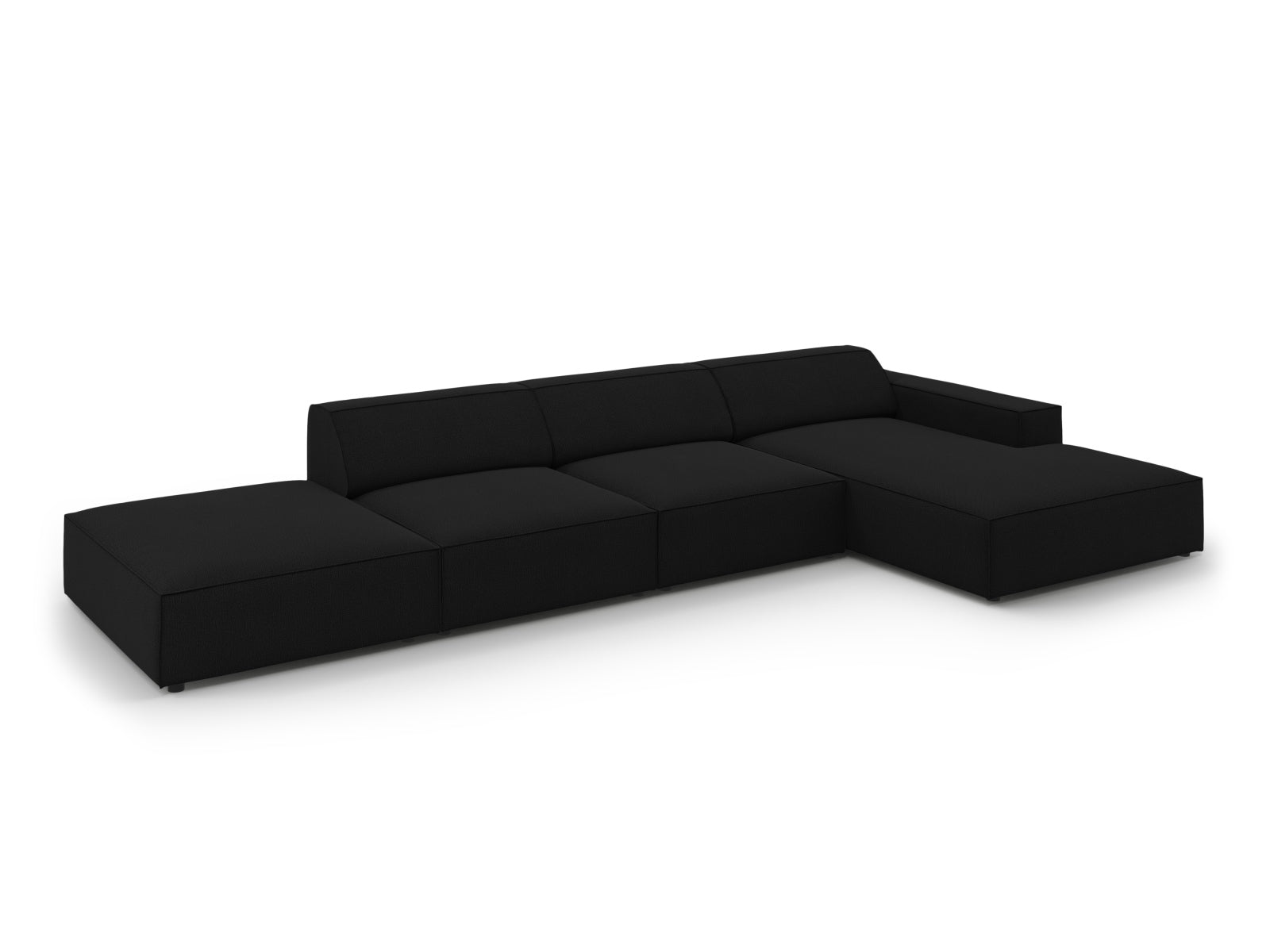 Modernes, flexibles Ecksofa Jodie in Schwarz, perfekt für gemütliche Wohnzimmer. 5-Sitzer von Micadoni für stilvolle Entspannung.