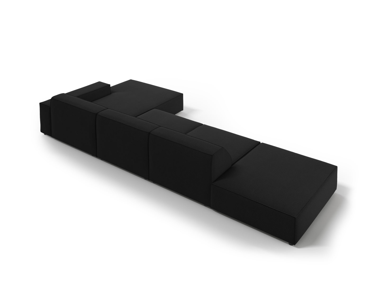 Modernes, flexibles Ecksofa Jodie in Schwarz, perfekt für gemütliche Wohnzimmer. 5-Sitzer von Micadoni für individuellen Stil und Komfort.
