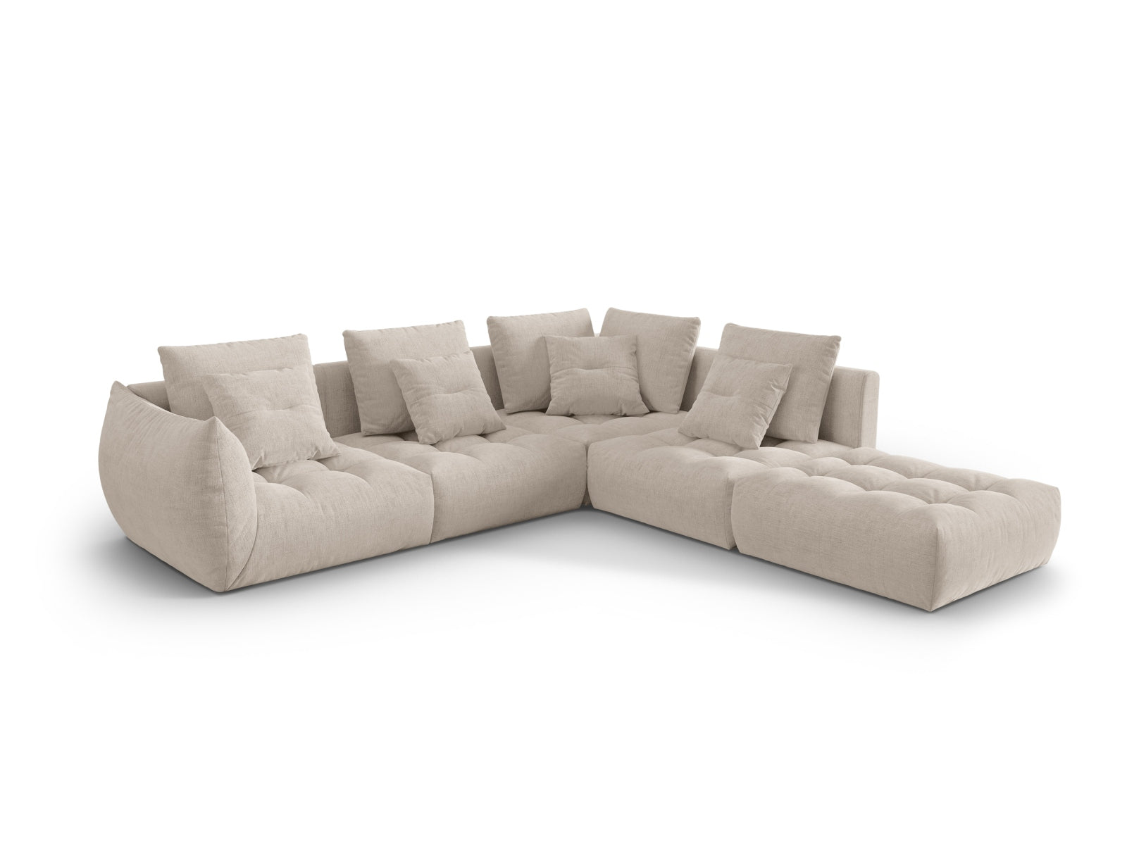 Entdecken Sie das Bloom Modular Ecksofa rechts von Micadoni – elegantes Design, flexible Module und unvergleichlicher Komfort für Ihr Wohnzimmer.