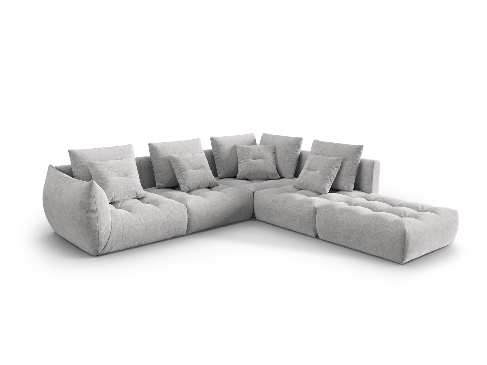 Entdecken Sie das Bloom Modular Ecksofa rechts von Micadoni – elegantes Design, flexible Module und optimaler Komfort für Ihr modernes Wohnzimmer.
