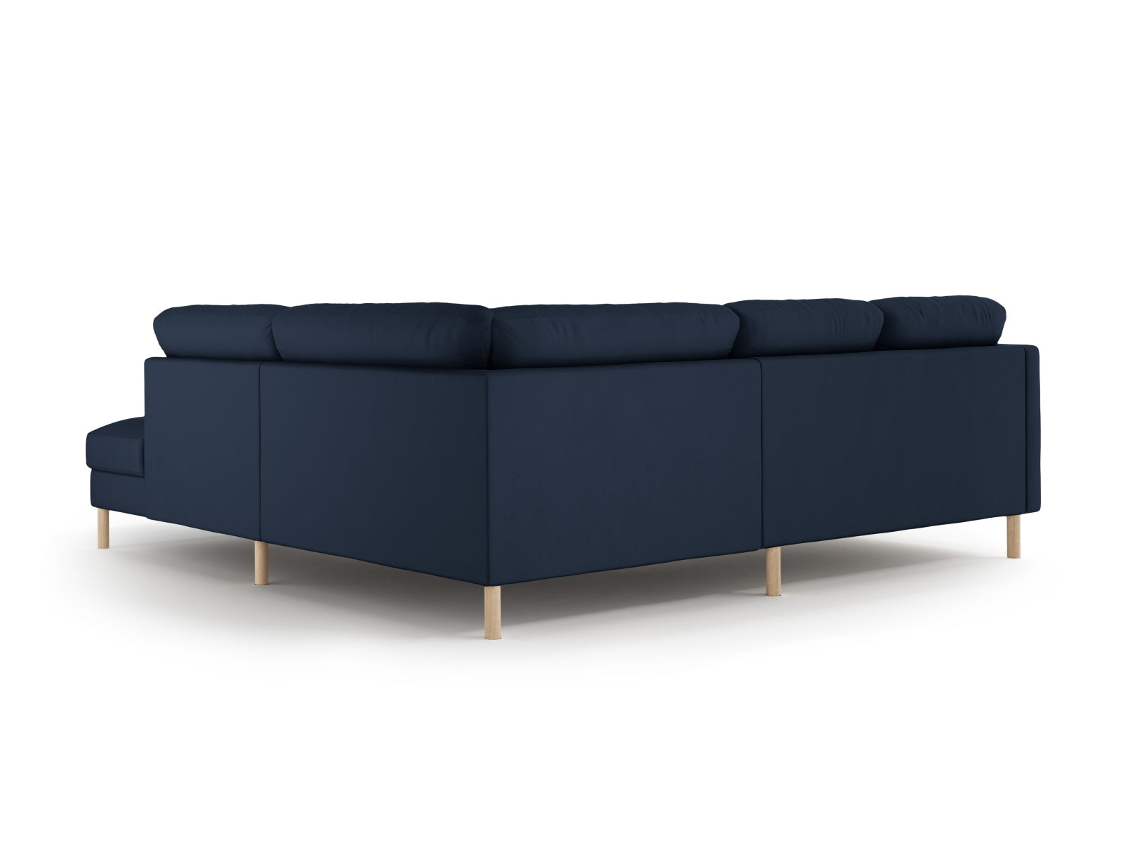 Elegantes Eden Velour Ecksofa rechts in stilvollem Blau, ideal für gemütliche Abende und stilvolle Einrichtungsideen.
