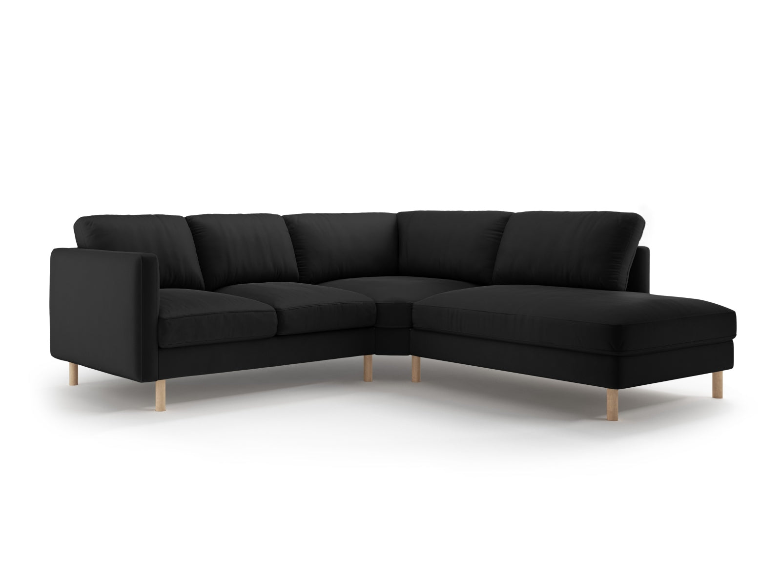 Eden Velour Ecksofa rechts 4 Sitzer in Black präsentiert im Onlineshop von KAQTU Design AG. Ecksofa rechts ist von Micadoni
