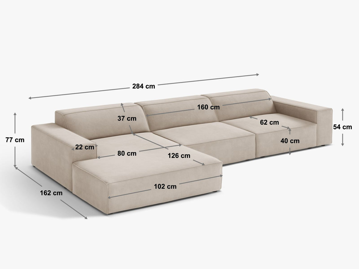 Jodie Boucle modulares Ecksofa rechts 4 Sitzer in Powder Pink-Baloo präsentiert im Onlineshop von KAQTU Design AG. Ecksofa rechts ist von Micadoni