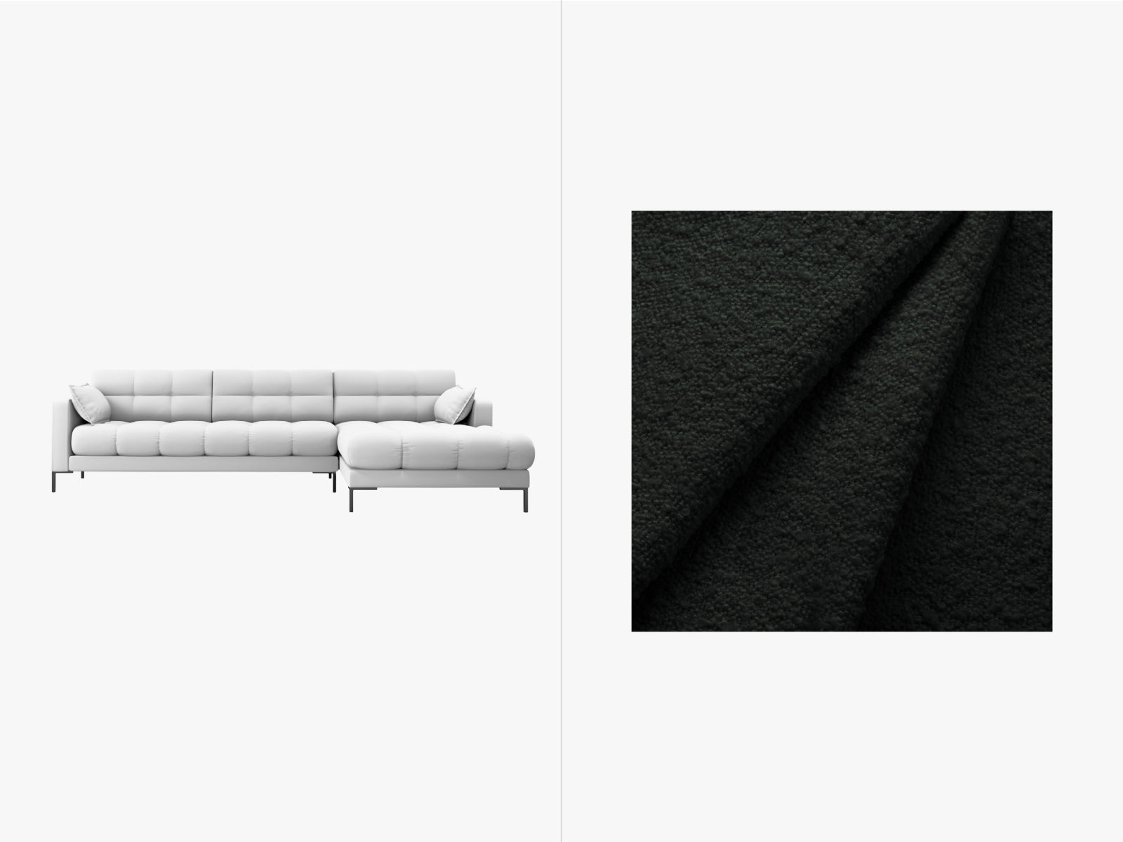 Mamaia Ecksofa rechts 5 Sitzer in Black/Schwarz-Baloo präsentiert im Onlineshop von KAQTU Design AG. L-Sofa rechts ist von Micadoni