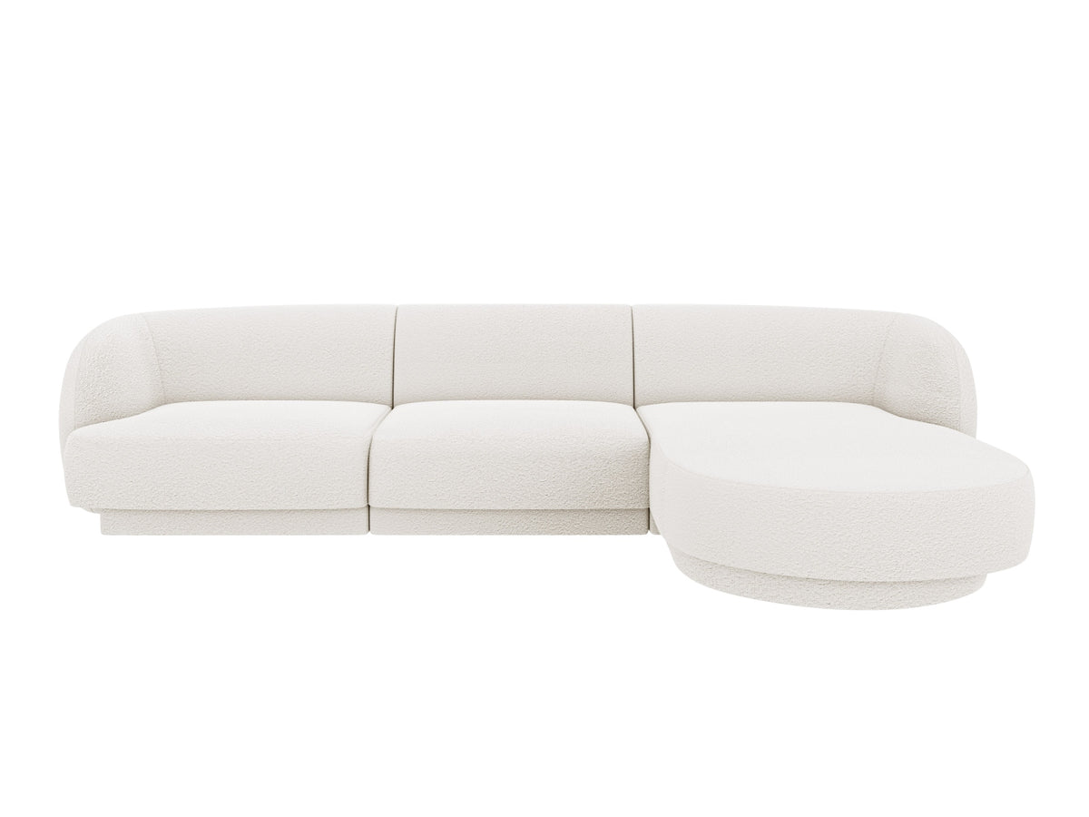 Miley Boucle Ecksofa rechts 4 Sitzer in White-Baloo präsentiert im Onlineshop von KAQTU Design AG. L-Sofa rechts ist von Micadoni