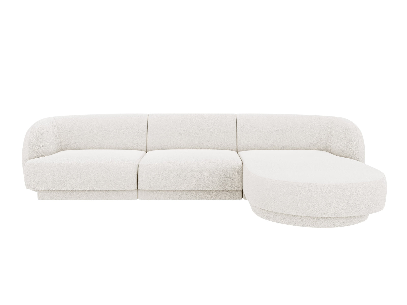 Miley Boucle Ecksofa rechts 4 Sitzer in White-Baloo präsentiert im Onlineshop von KAQTU Design AG. L-Sofa rechts ist von Micadoni