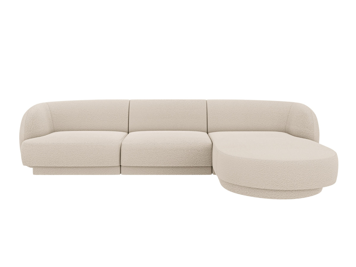 Miley Boucle Ecksofa rechts 4 Sitzer in Beige-Baloo präsentiert im Onlineshop von KAQTU Design AG. L-Sofa rechts ist von Micadoni