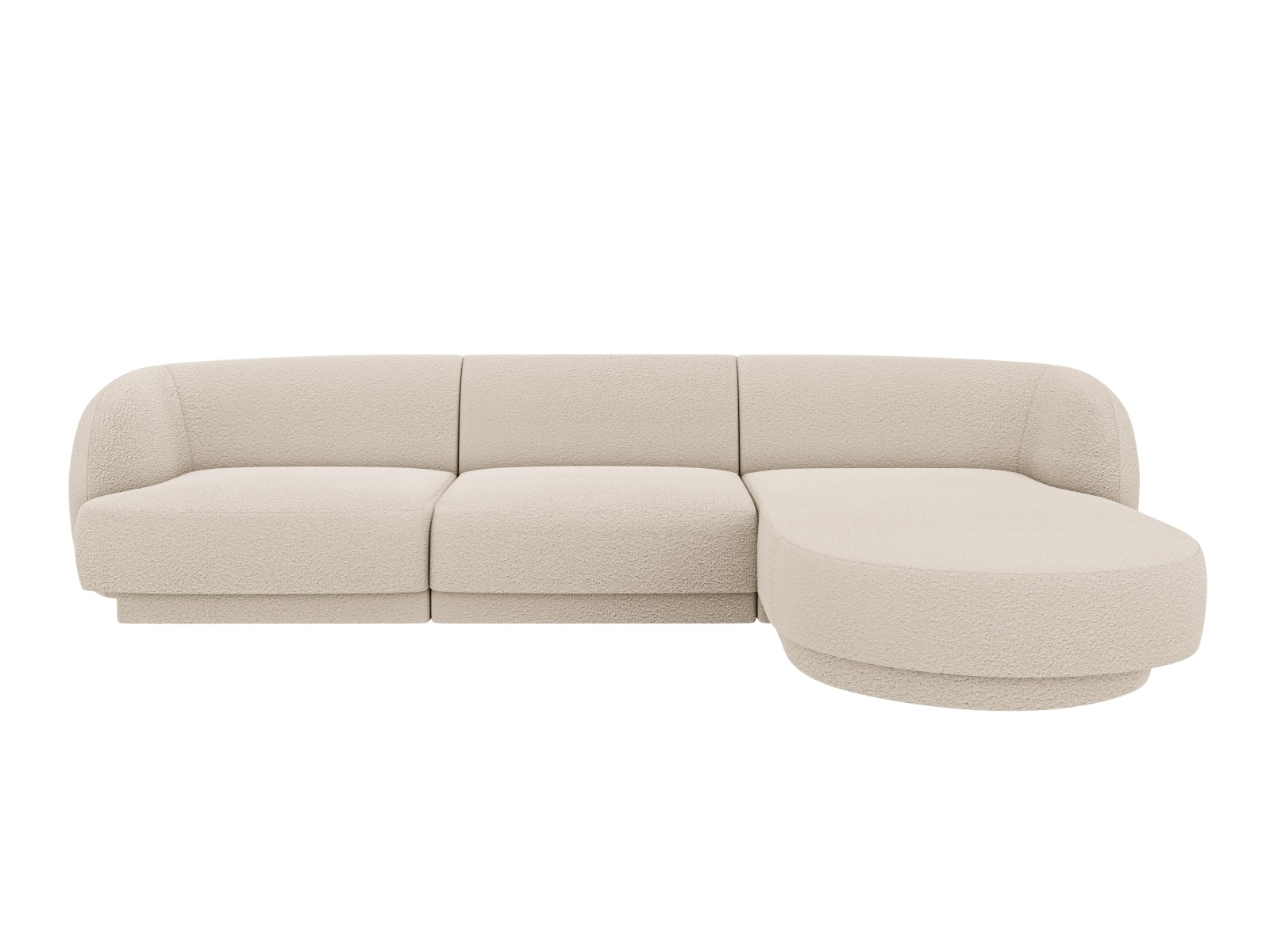 Miley Boucle Ecksofa rechts 4 Sitzer in Beige-Baloo präsentiert im Onlineshop von KAQTU Design AG. L-Sofa rechts ist von Micadoni