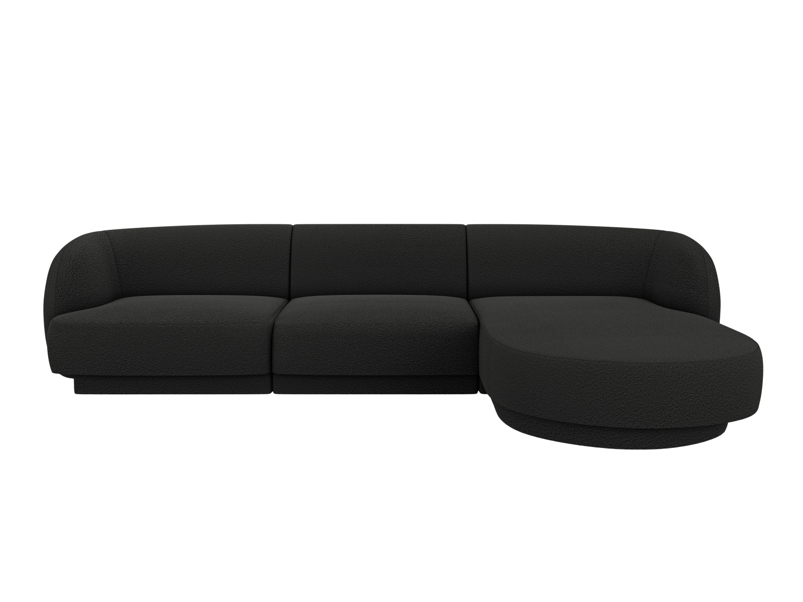 Miley Boucle Ecksofa rechts 4 Sitzer in Black-Baloo präsentiert im Onlineshop von KAQTU Design AG. L-Sofa rechts ist von Micadoni