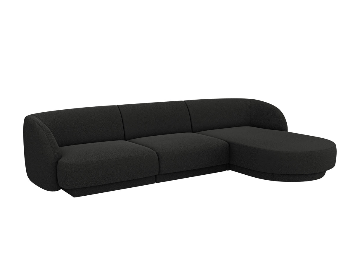 Miley Boucle Ecksofa rechts 4 Sitzer in Black-Baloo präsentiert im Onlineshop von KAQTU Design AG. L-Sofa rechts ist von Micadoni