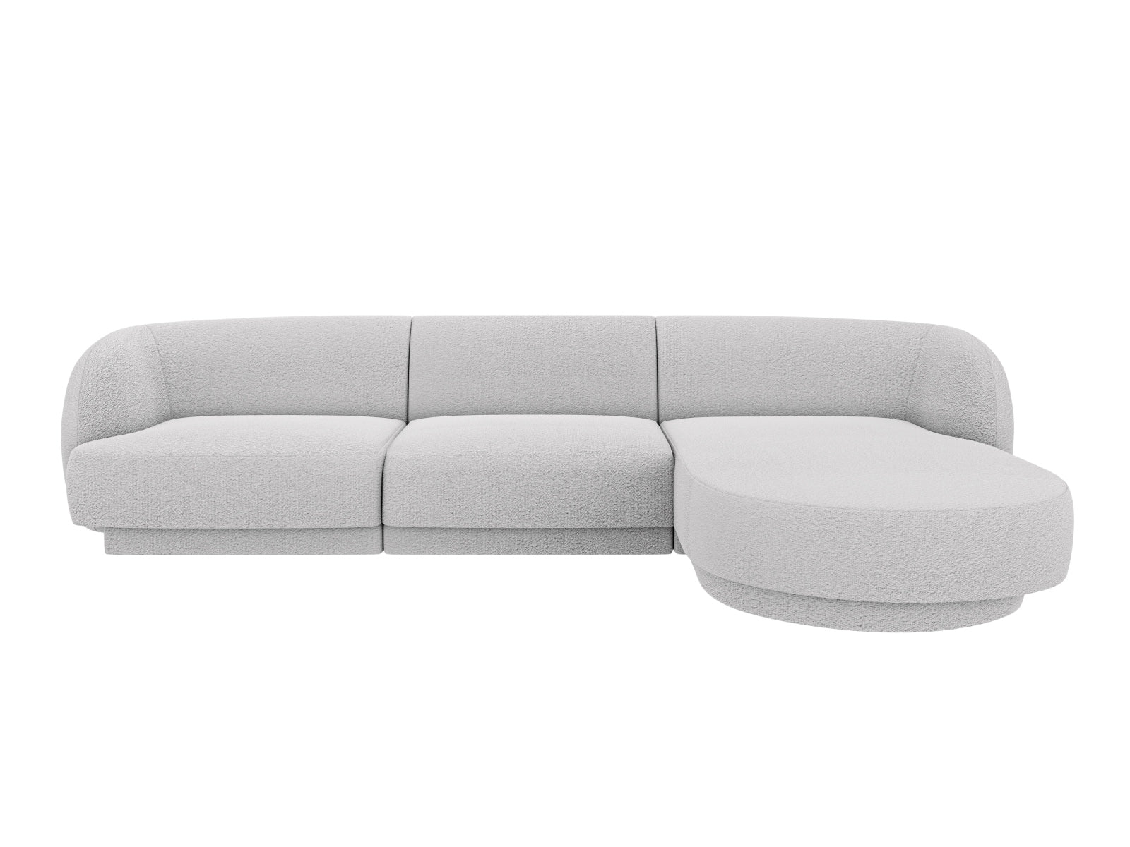 Miley Boucle Ecksofa rechts 4 Sitzer in Light Grey-Baloo präsentiert im Onlineshop von KAQTU Design AG. L-Sofa rechts ist von Micadoni