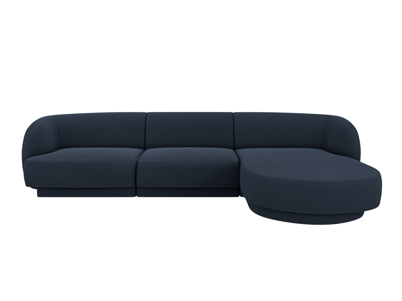 Miley Boucle Ecksofa rechts 4 Sitzer in Dark Blue-Baloo präsentiert im Onlineshop von KAQTU Design AG. L-Sofa rechts ist von Micadoni