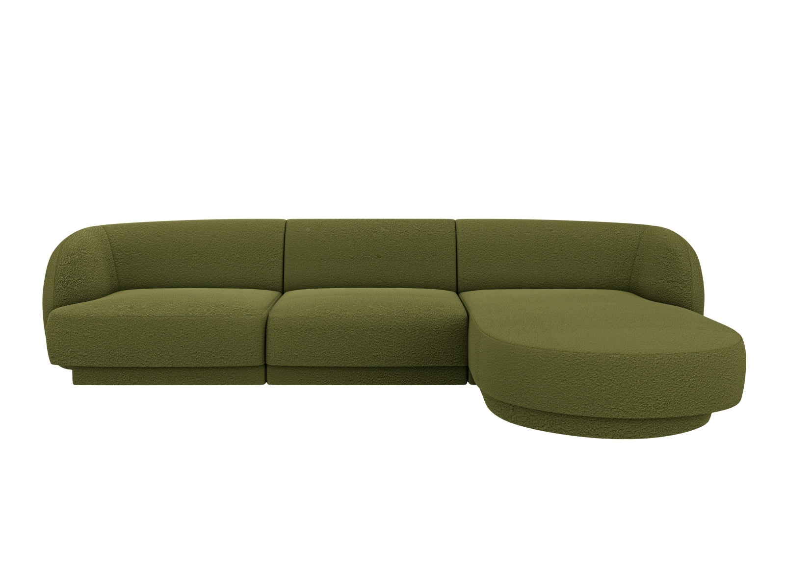 Miley Boucle Ecksofa rechts 4 Sitzer in Dark Olive Green-Baloo präsentiert im Onlineshop von KAQTU Design AG. L-Sofa rechts ist von Micadoni
