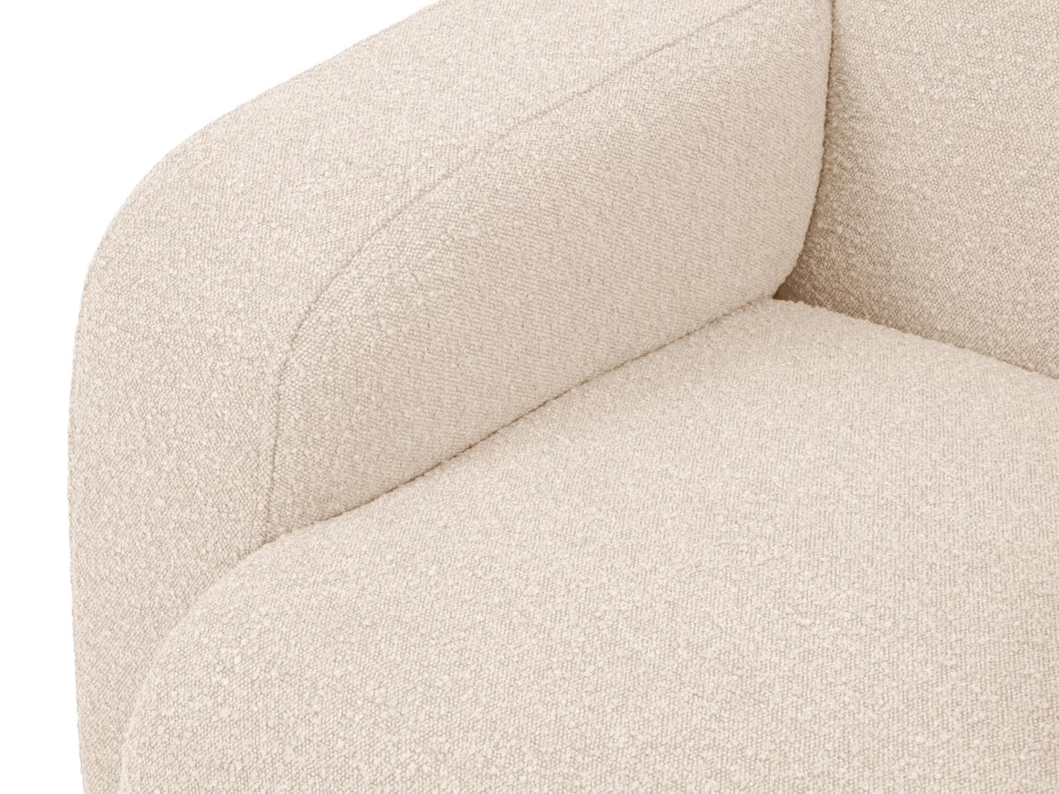 Stilvolles, beiges L-Sofa Molino Boucle von Micadoni, 4-Sitzer, rechts, vereint modernes Design mit gemütlicher Entspannung.