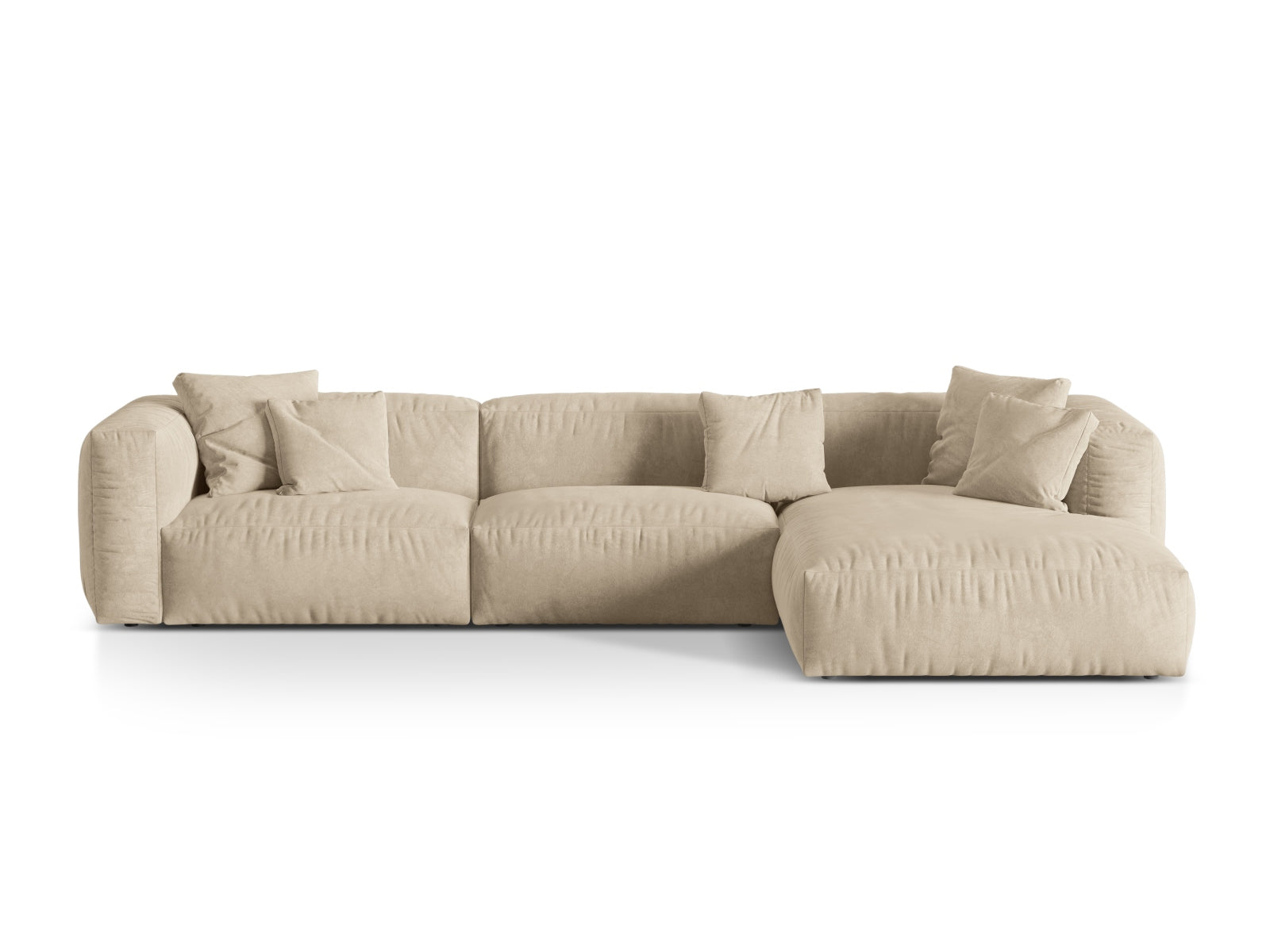 Martina Modulares Ecksofa rechts 3 Sitzer in Light Beige-Vogue präsentiert im Onlineshop von KAQTU Design AG. L-Sofa rechts ist von Micadoni