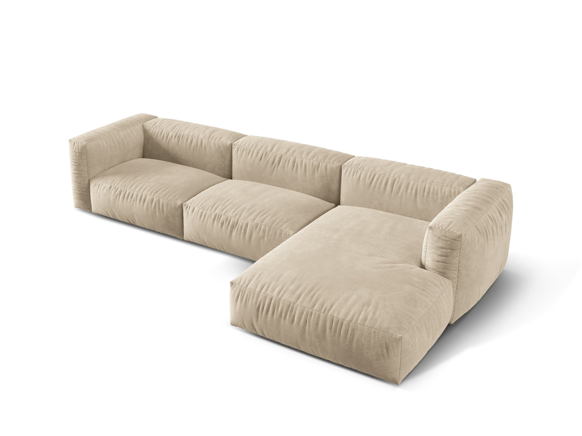 Martina Modulares Ecksofa rechts 3 Sitzer in Light Beige-Vogue präsentiert im Onlineshop von KAQTU Design AG. L-Sofa rechts ist von Micadoni