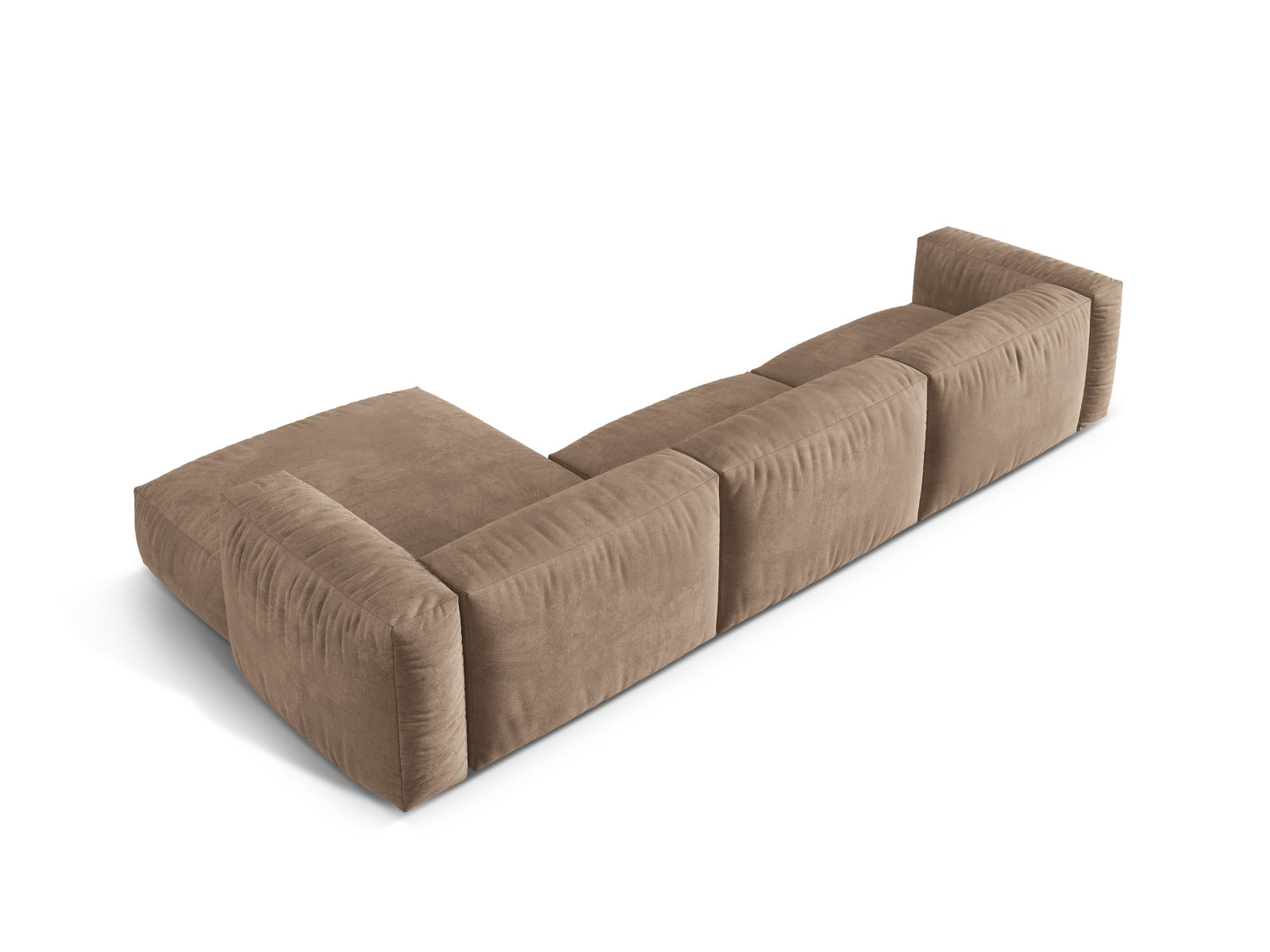 Elegantes, modulares Ecksofa Martina in Dunkelbeige, 3-Sitzer, ideal für stilvolle Wohnräume und individuelle Gestaltungsmöglichkeiten.