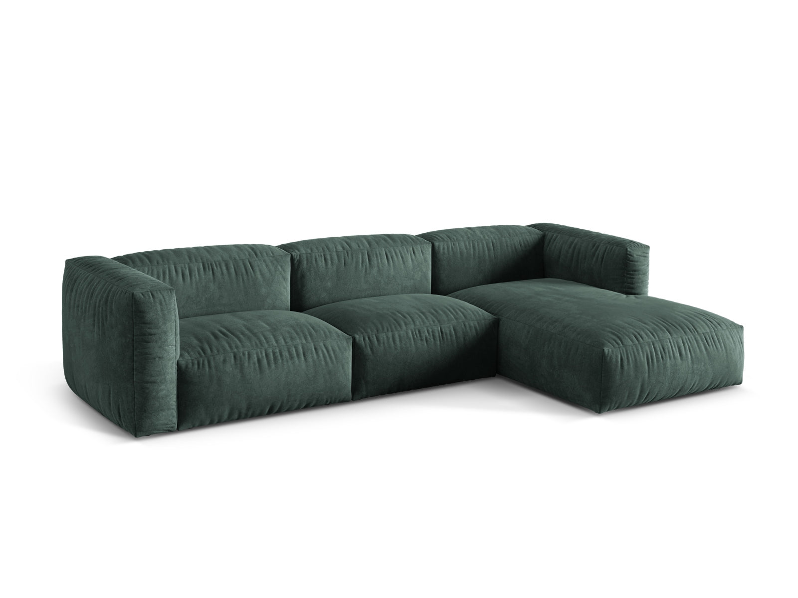 Elegantes, modulares Ecksofa in Petrol-Vogue, 3-Sitzer, ideal für stilvolle Wohnräume. Hochwertige Verarbeitung von Micadoni.