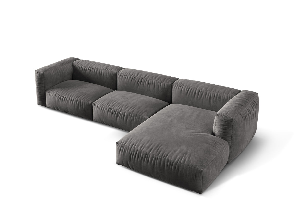 Martina Modulares Ecksofa rechts 3 Sitzer in Grey-Vogue präsentiert im Onlineshop von KAQTU Design AG. L-Sofa rechts ist von Micadoni