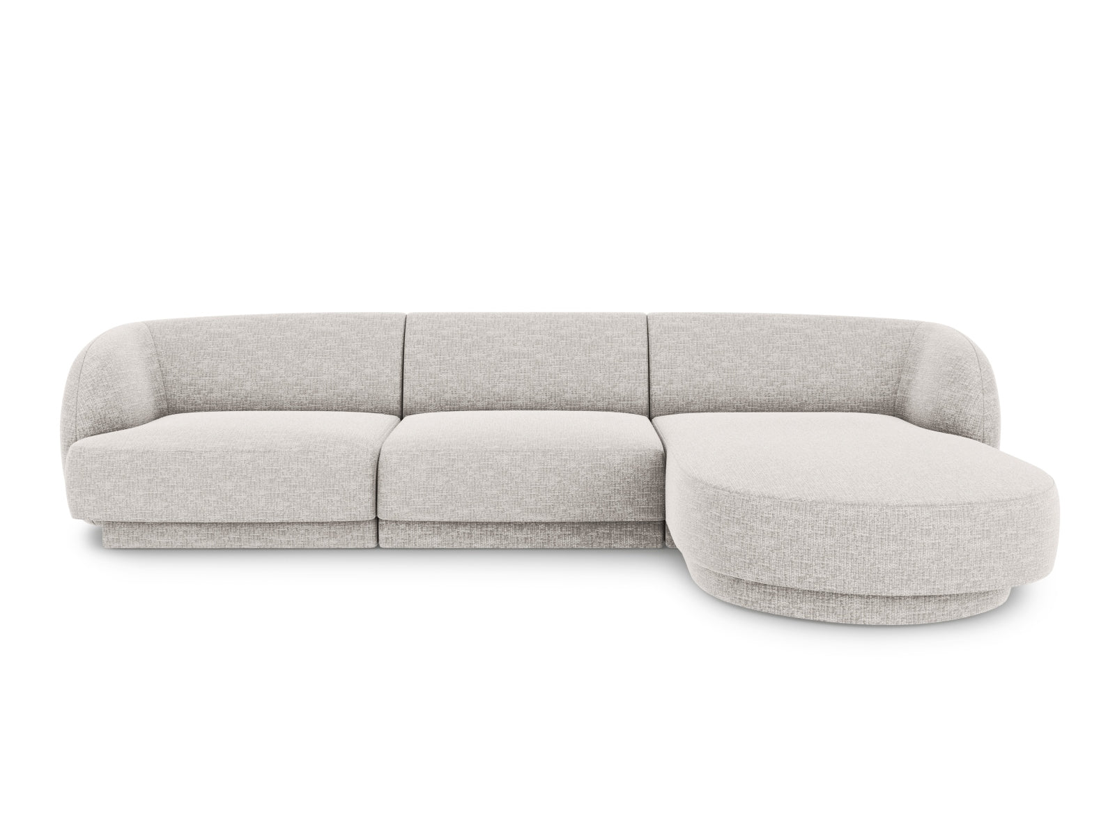 Miley Ecksofa rechts 4 Sitzer in Light Grey-Haga präsentiert im Onlineshop von KAQTU Design AG. L-Sofa rechts ist von Micadoni