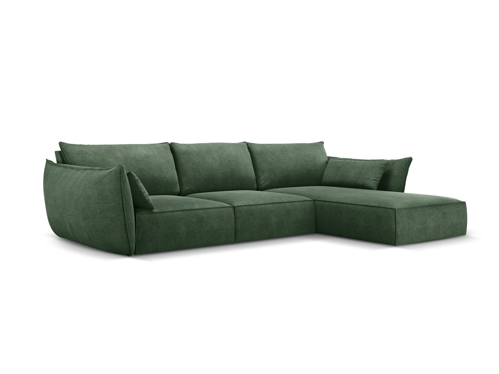 Elegantes Kaelle Ecksofa in Flaschengrün, 4-Sitzer, ideal für moderne Wohnräume, präsentiert von Micadoni im KAQTU Onlineshop.