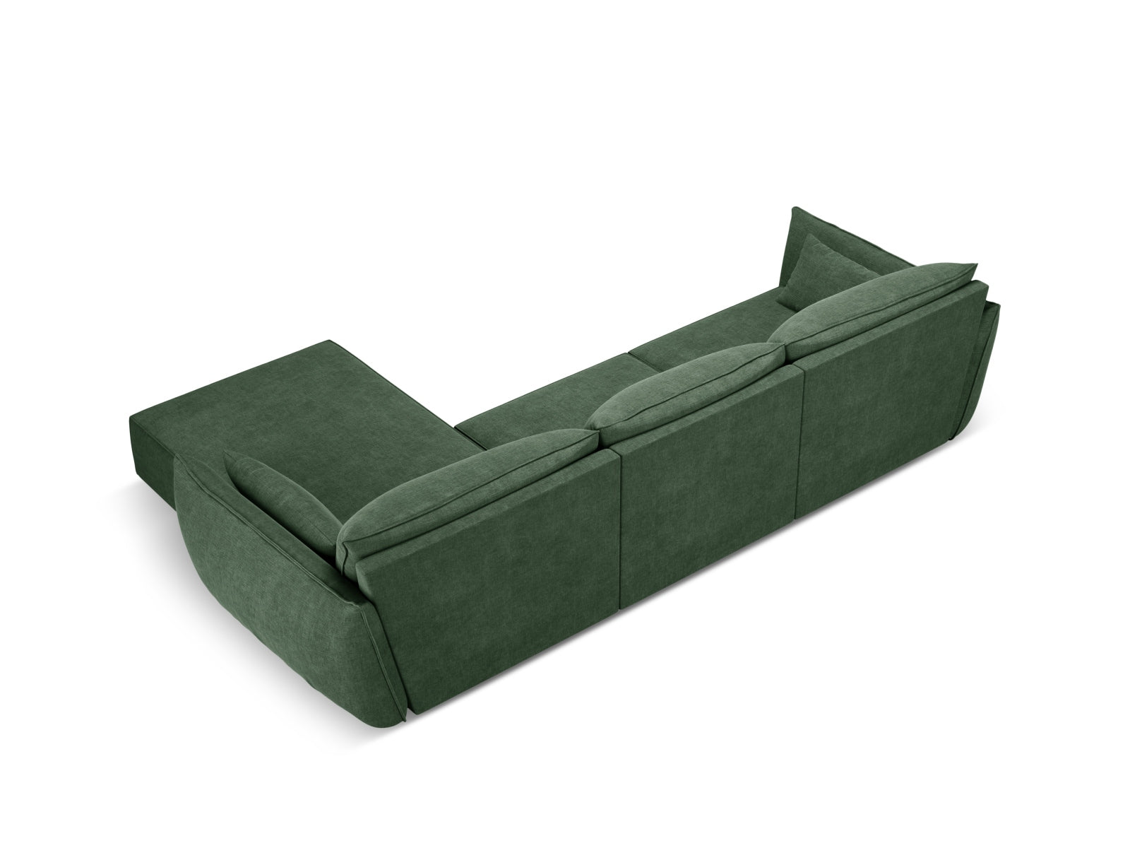 Stylisches Kaelle Ecksofa in edlem Flaschengrün, 4-Sitzer, perfekt für zeitgemäße Wohnkonzepte, erhältlich bei Micadoni.