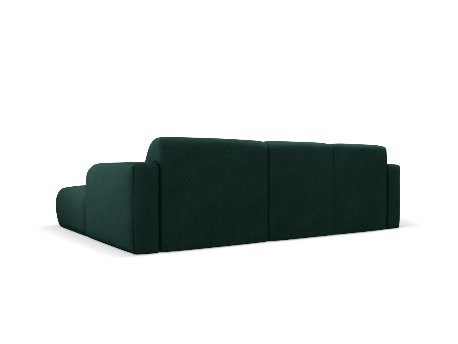 Elegantes Molino Ecksofa in Bottle Green-Rebel, ideal für stilvolle Wohnräume, bietet Platz für bis zu vier Personen und vereint Komfort mit modernem Design.