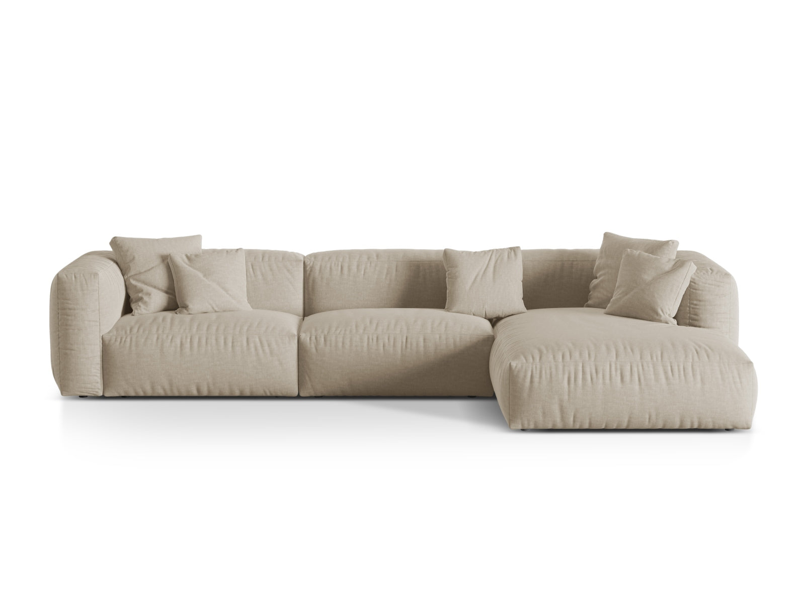Martina Modulares Ecksofa rechts 3 Sitzer in Light Beige präsentiert im Onlineshop von KAQTU Design AG. Ecksofa rechts ist von Micadoni