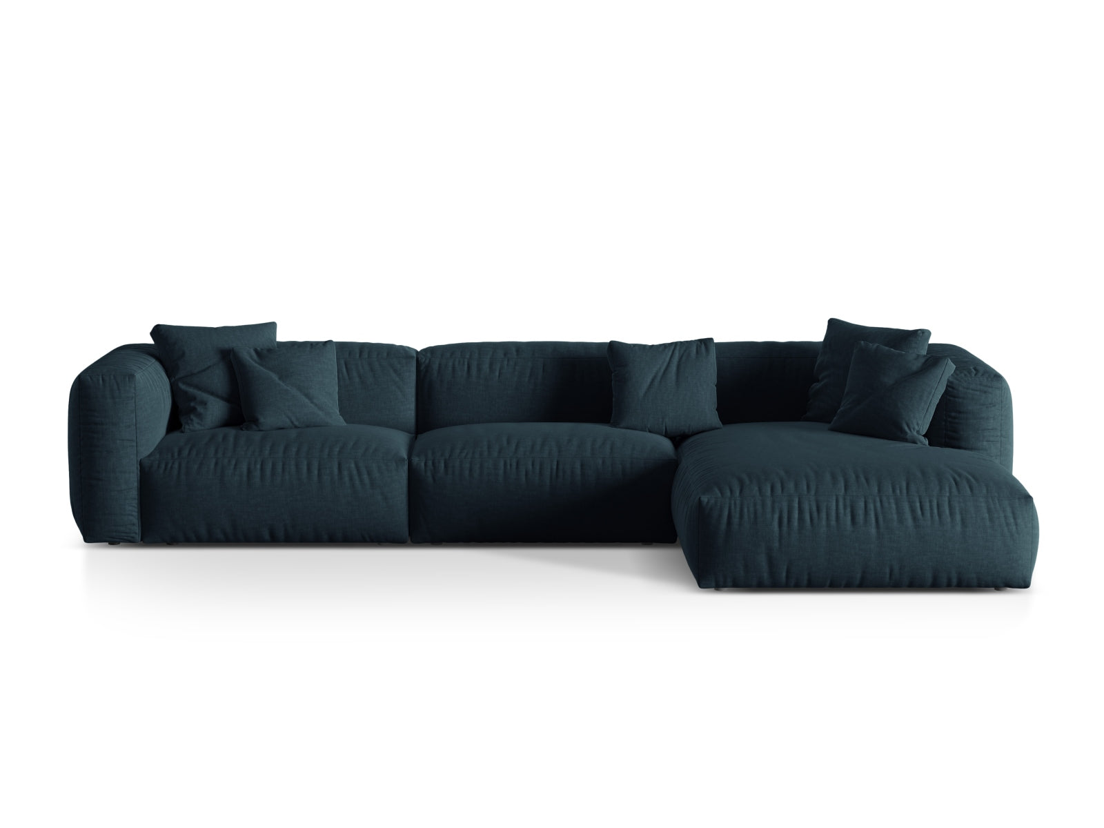 Martina Modulares Ecksofa rechts 3 Sitzer in Blue Jeans-Boston präsentiert im Onlineshop von KAQTU Design AG. L-Sofa rechts ist von Micadoni