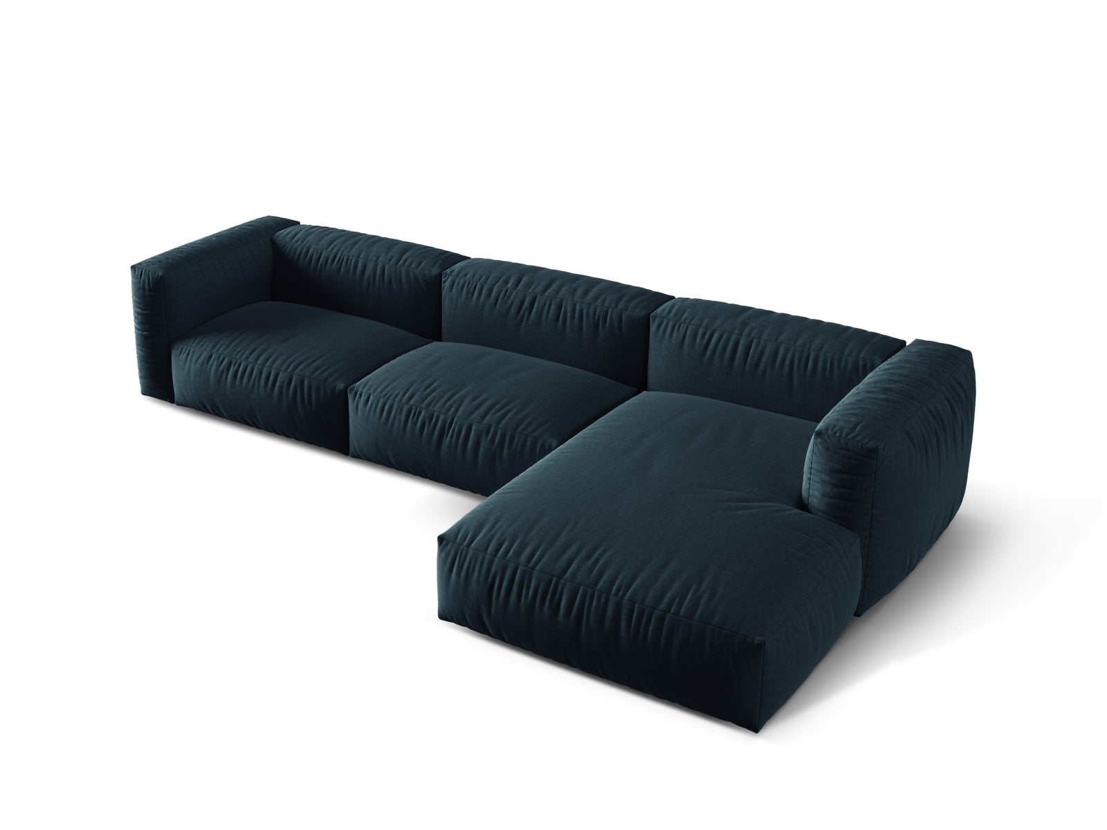 Modulares Ecksofa Martina in Blue Jeans-Boston, 3-Sitzer, stilvolles Design für moderne Wohnräume, perfekt für individuelle Raumgestaltungen.