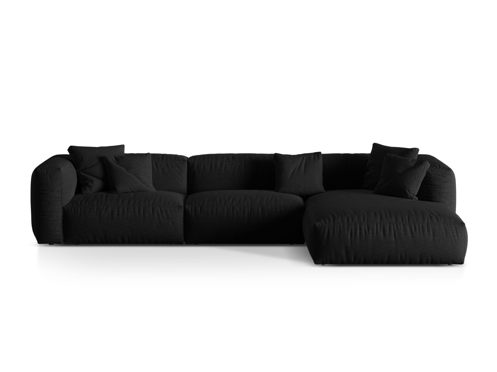 Martina Modulares Ecksofa rechts 3 Sitzer in Black-Boston präsentiert im Onlineshop von KAQTU Design AG. L-Sofa rechts ist von Micadoni