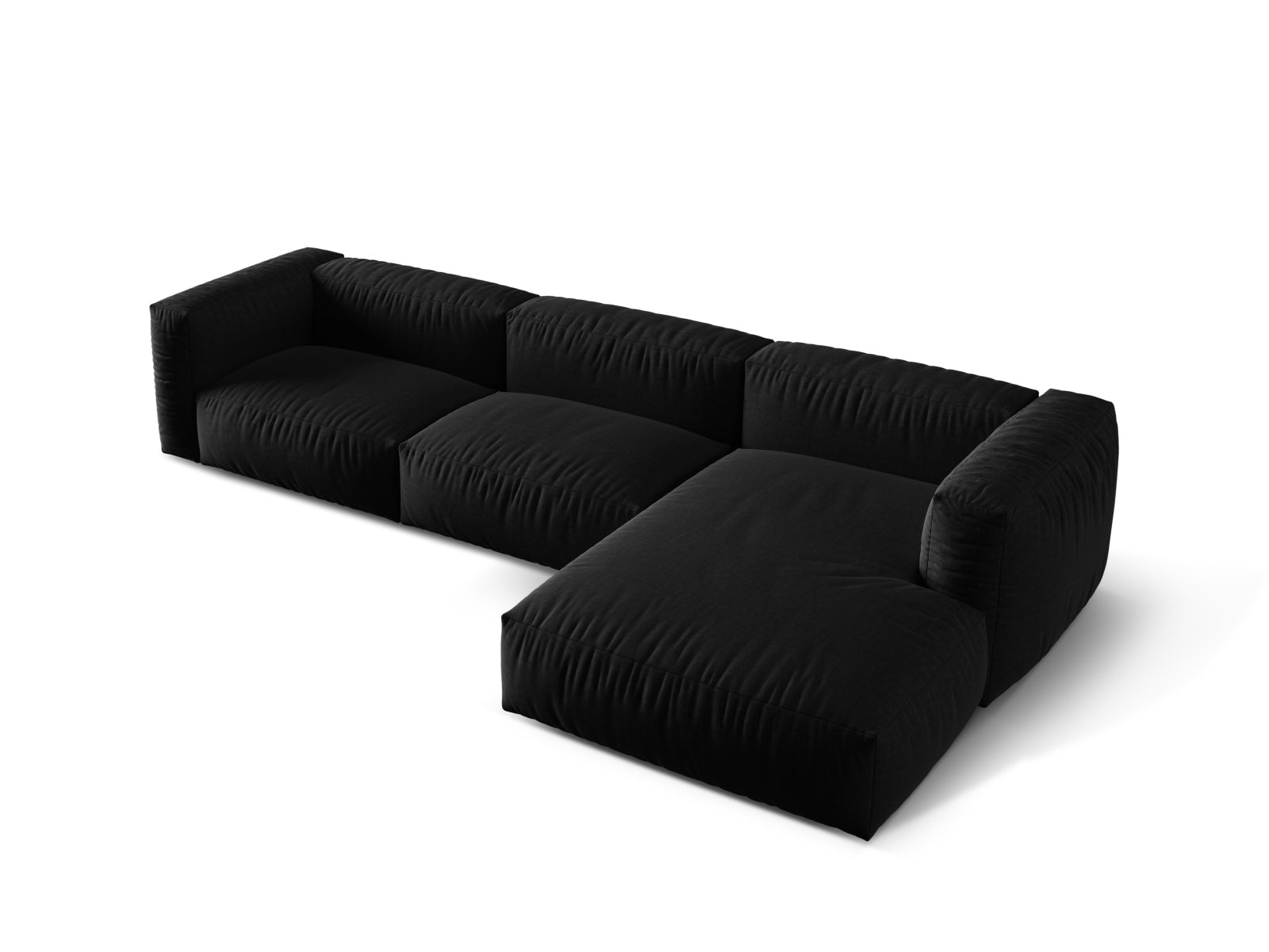 Stylisches Martina Ecksofa in Schwarz-Boston, 3-Sitzer, perfekt für zeitgemäße Wohnkonzepte. Hochwertige Materialien von Micadoni.