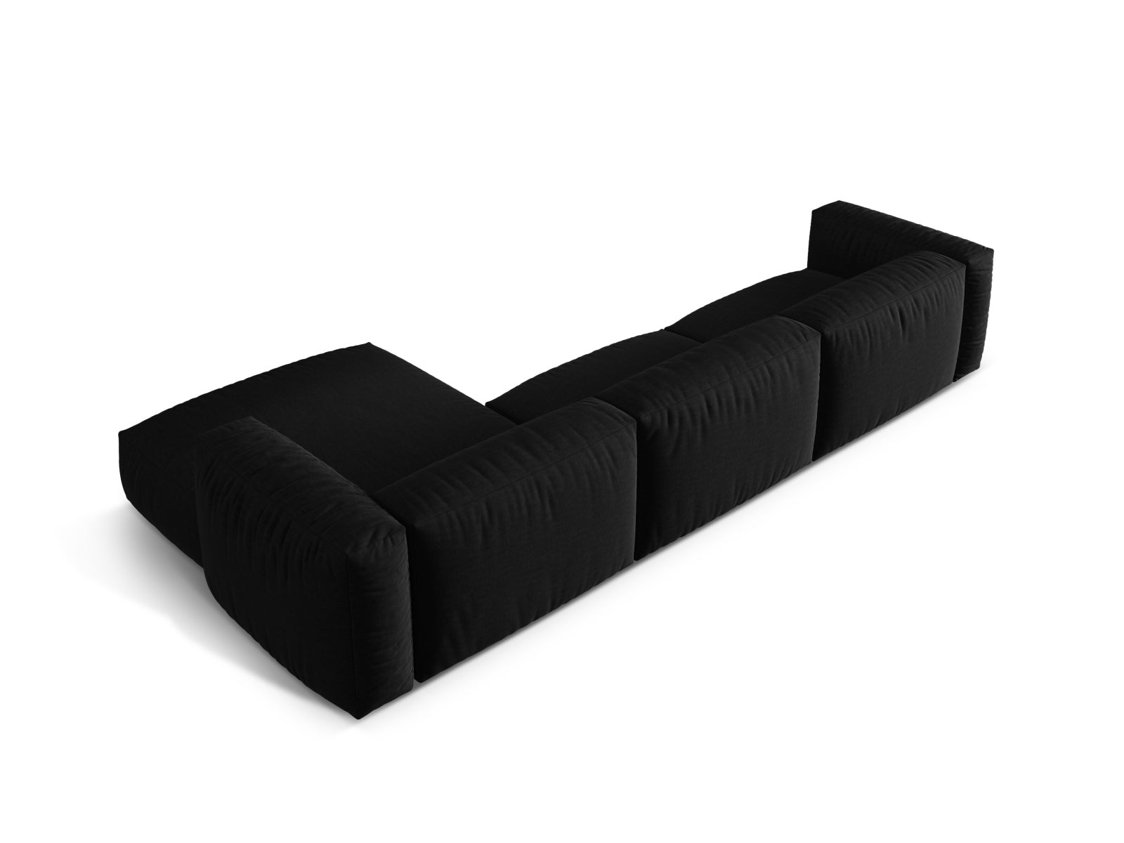 Elegantes Martina Ecksofa in Schwarz-Boston, 3-Sitzer, ideal für moderne Wohnräume. Hochwertige Verarbeitung von Micadoni.