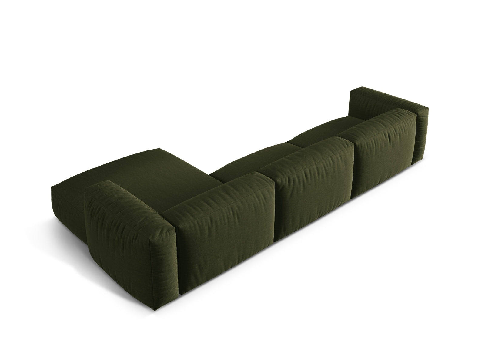 Elegantes, modulares Ecksofa Martina in ansprechendem Grün, 3-Sitzer, ideal für stilvolle Wohnräume und flexible Gestaltung.