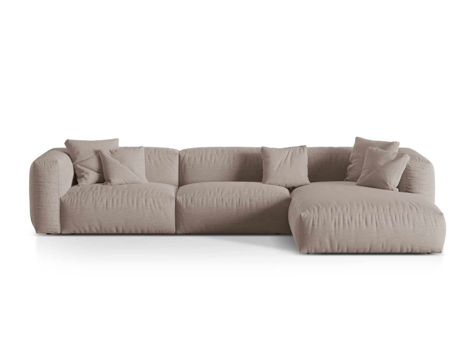 Martina Modulares Ecksofa rechts 3 Sitzer in Dark Beige-Boston präsentiert im Onlineshop von KAQTU Design AG. L-Sofa rechts ist von Micadoni