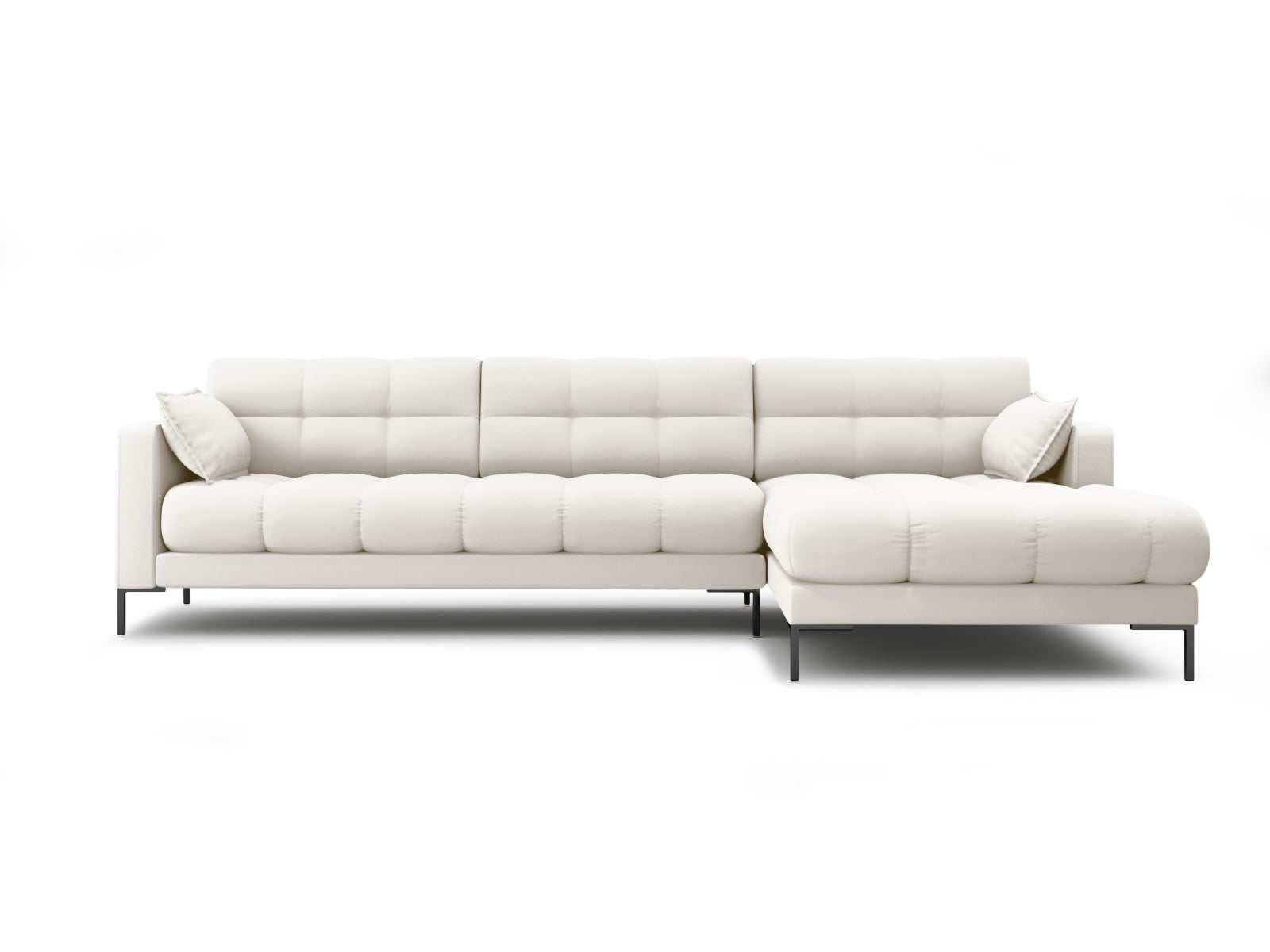 Mamaia Ecksofa rechts 5 Sitzer in Light Beige/Schwarz-Neve präsentiert im Onlineshop von KAQTU Design AG. L-Sofa rechts ist von Micadoni