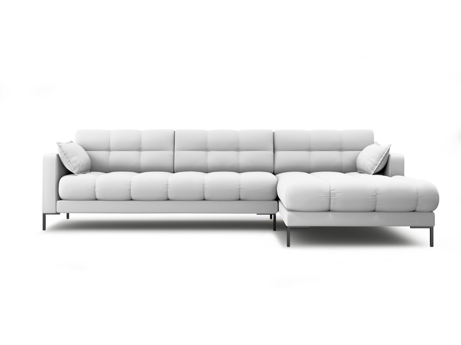 Mamaia Ecksofa rechts 5 Sitzer in Light Grey/Schwarz-Neve präsentiert im Onlineshop von KAQTU Design AG. L-Sofa rechts ist von Micadoni