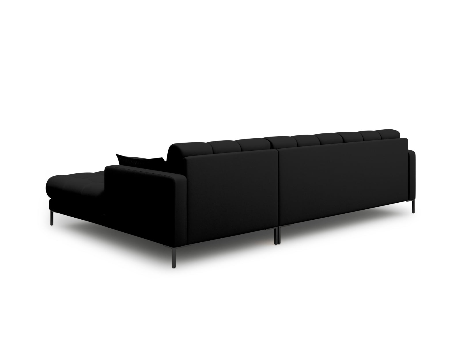 Elegantes Mamaia Ecksofa in Schwarz, 5-Sitzer, ideal für stilvolle Wohnräume. Komfort und Qualität vereint von Micadoni.