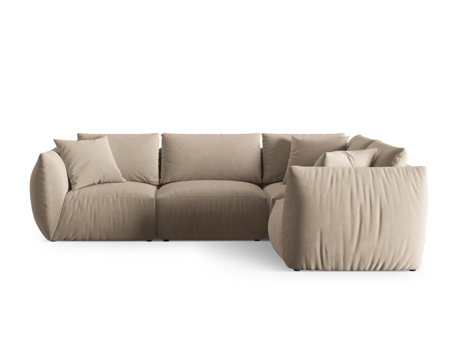 Chris Velour Ecksofa rechts 4 Sitzer in Ecru präsentiert im Onlineshop von KAQTU Design AG. Ecksofa rechts ist von Micadoni