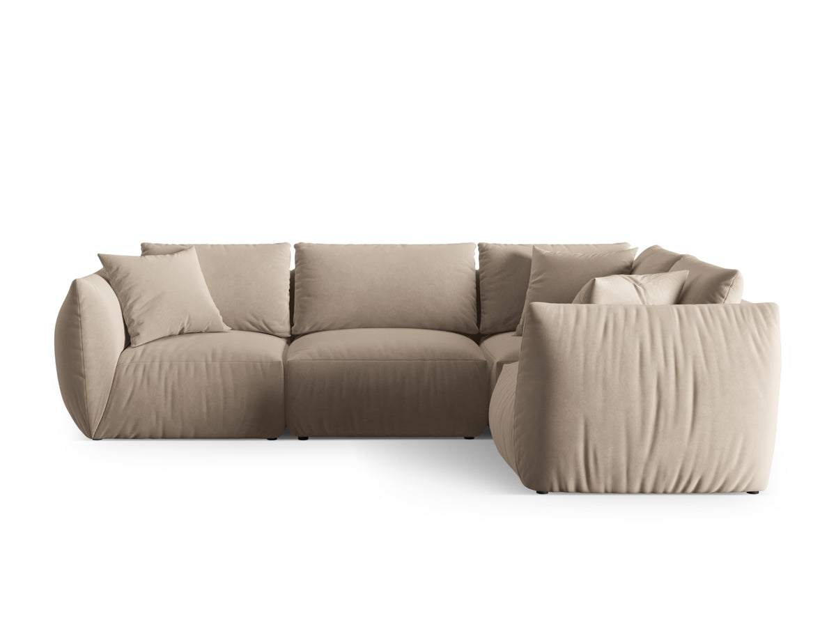 Chris Velour Ecksofa rechts 4 Sitzer in Ecru-Casino präsentiert im Onlineshop von KAQTU Design AG. Ecksofa rechts ist von Micadoni